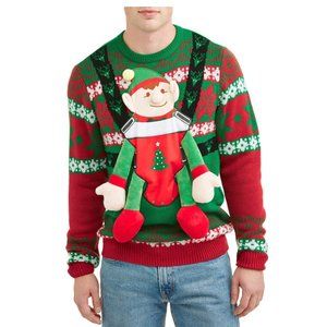 AWARD WINNING Elf Plush 3D Ugly Christmas Sweater